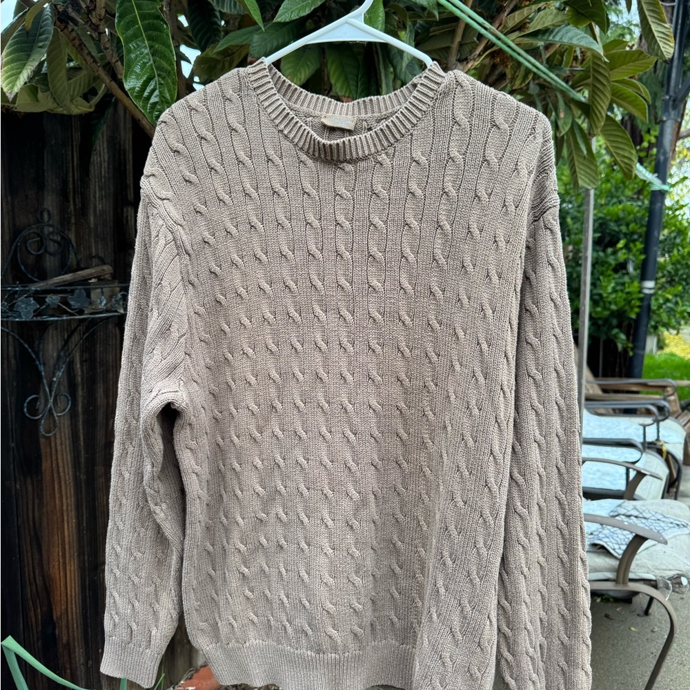 J Galt Sweater Women Medium Brown Crewneck Pullover Casual